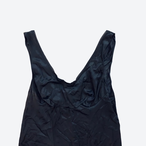 Black size small vintage scoop neck lace maxi slip dress - Picture 4 of 6